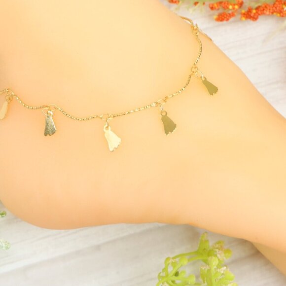 "Handmade Anklet – Elegant & Delicate Jewelry for Women | UNVRC1055 - Picture 8 of 10